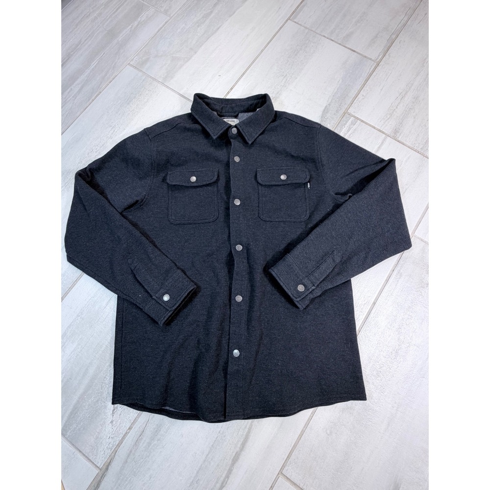 Linksoul LS466 Mens Charcoal Gray Heather Snap Front Shirt Jacket XL